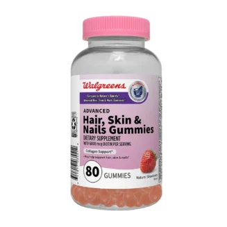 Hair, Skin & Nails 80 Gummies Advanced Strawberry - Walgreens Free+Pure