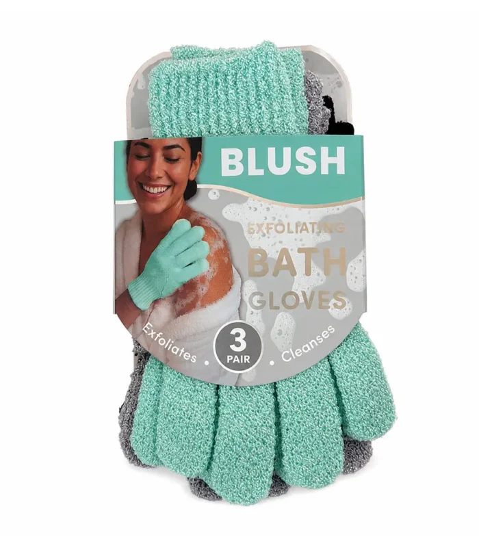 exfoliating batch gloves x3-blush
