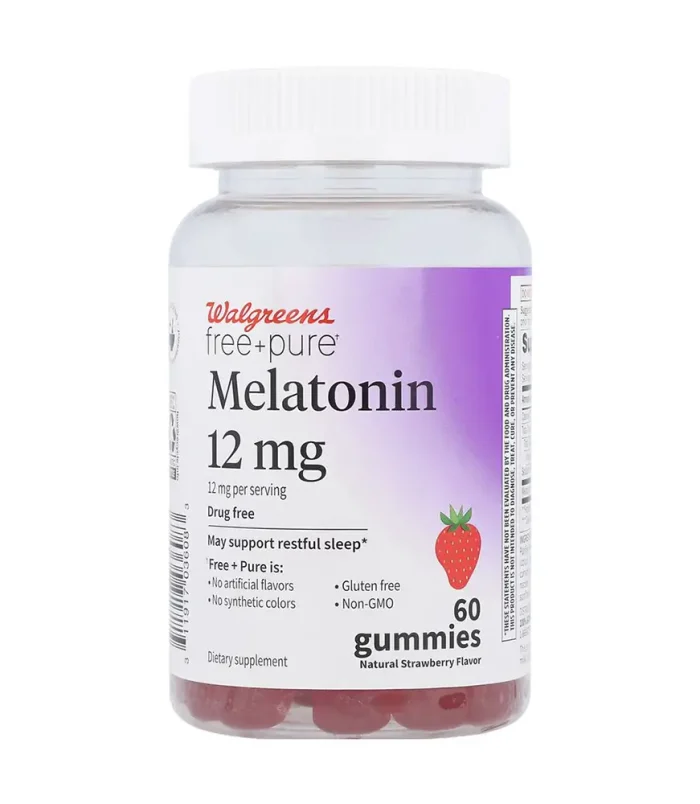 melatonin-12mg-strawberry-flavor-walgreens+Free+Pure